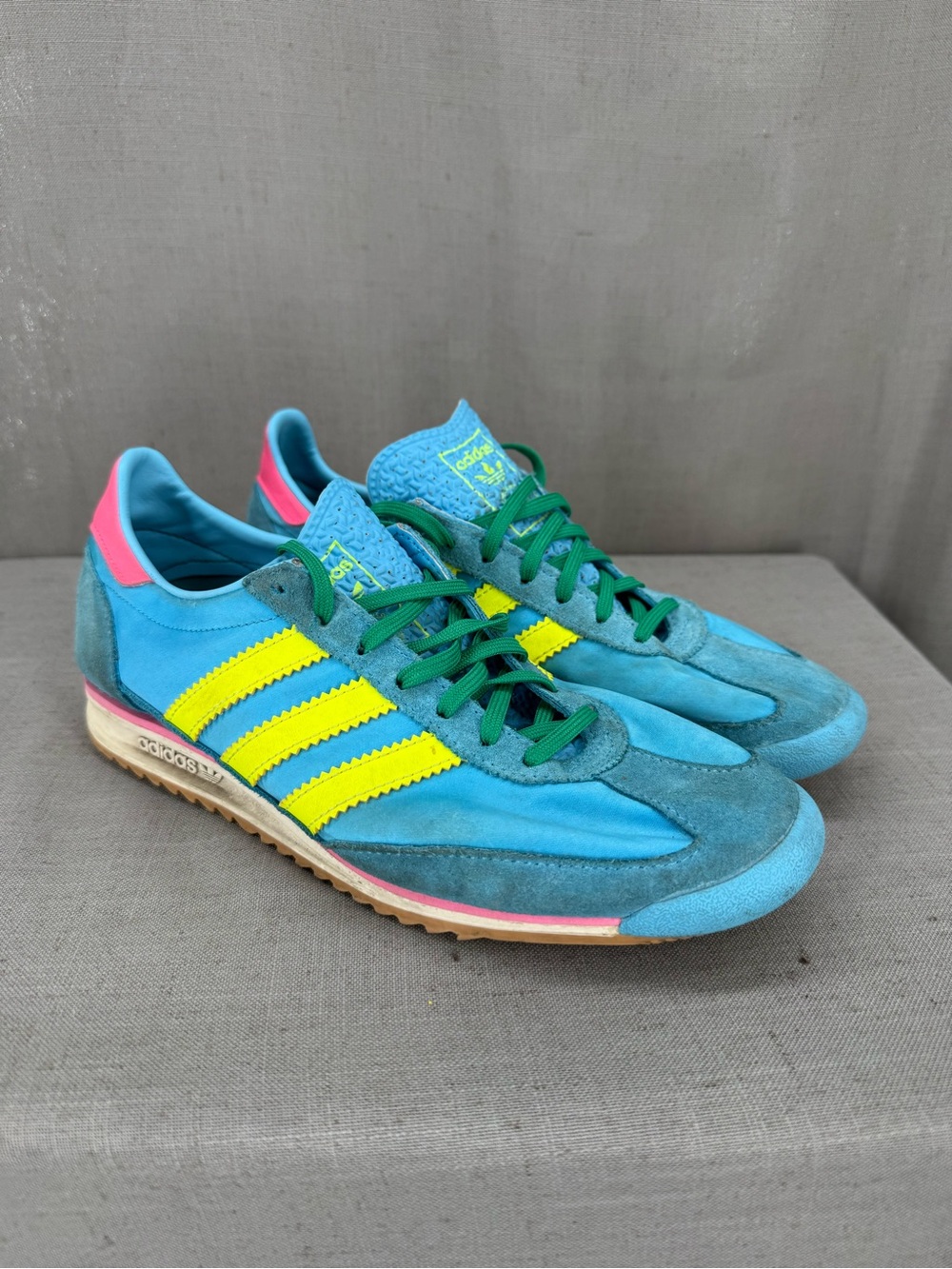 Adidas Originals SL 72 OG Women Shoes, Blue/Yellow/Lucid Pink Sz 8